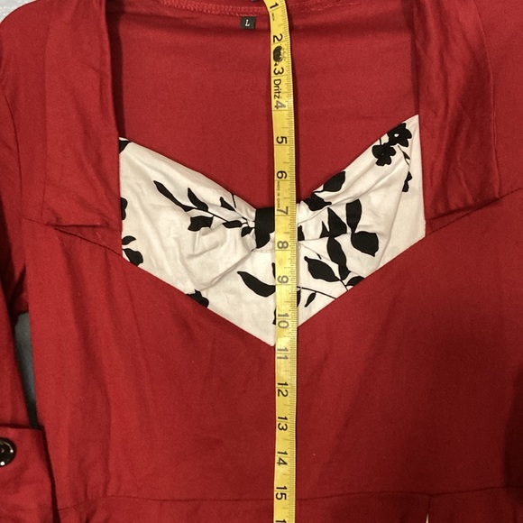 SWING DRESS/ Retro dress/ pin up dress/ maroon Size Lg - Picture 15 of 16